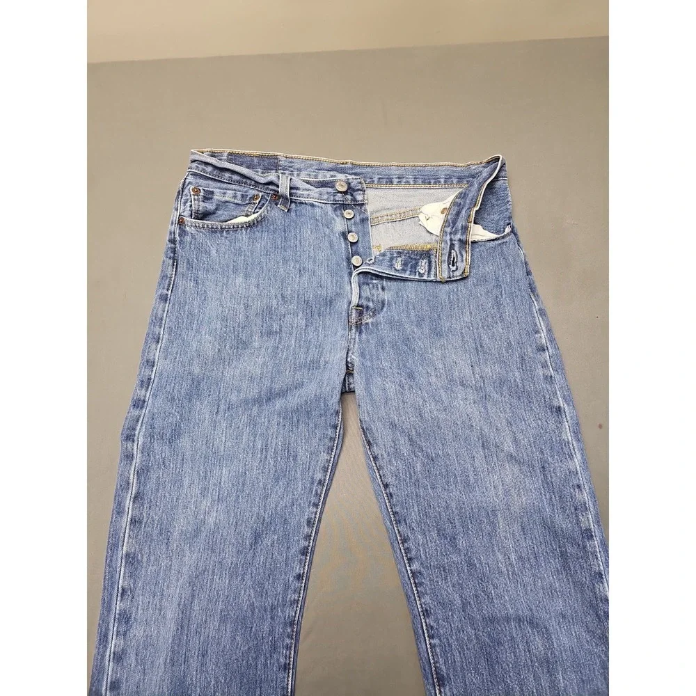 2-Levi's 501 Jeans Mens 32x34 (32x32) Blue Denim Straight Leg Button Fly Outdoor